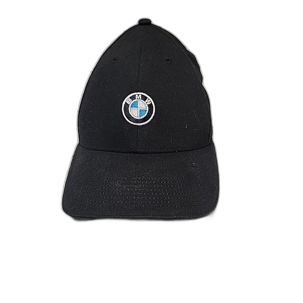 BMW Lifestyle Classic Black Baseball Cap - Color Logo- Adjustable Strap Clean